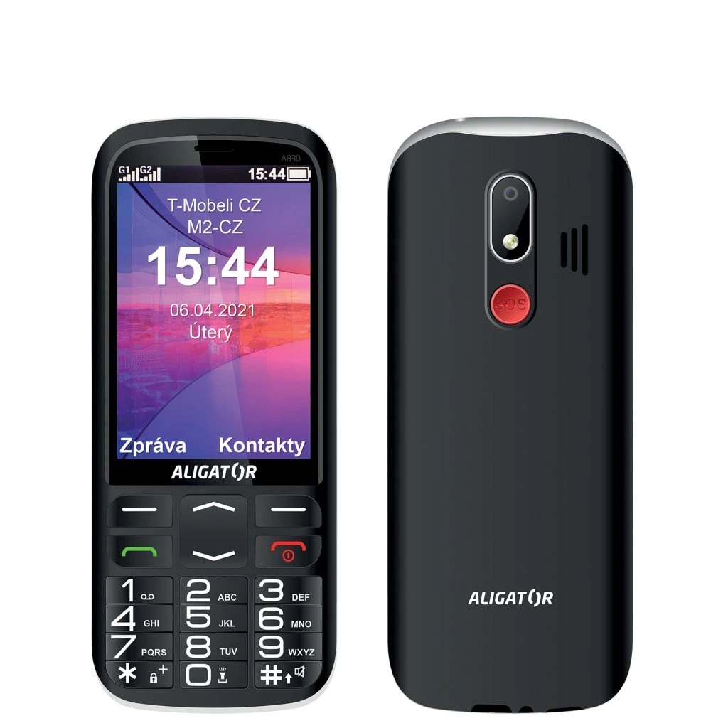 ALIGATOR A830 Senior černý + nabíjecí stojánek