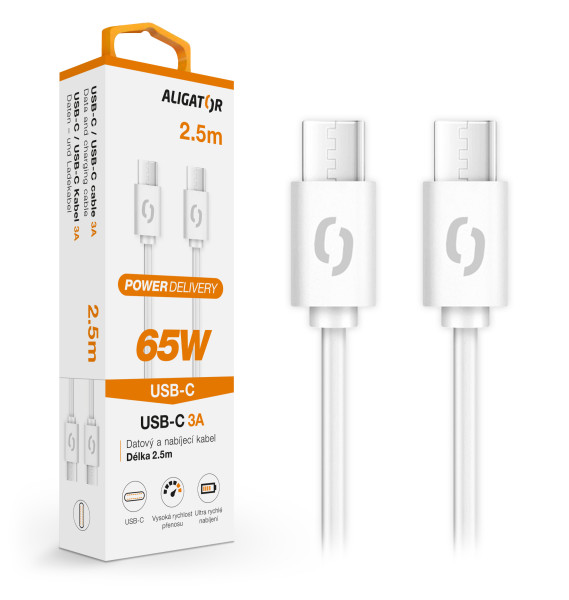 Datový kabel ALIGATOR DATKP59 USB-C/USB-C 3A 2,5m
