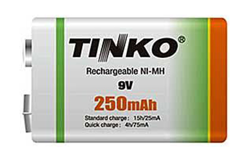 Tinko 6F22 nabíjecí 9V/250mAh NiMH baterie