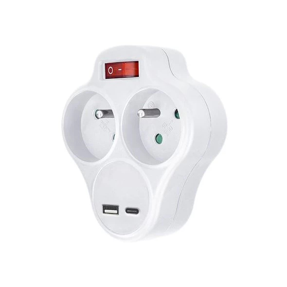 Zásuvka rozbočovací 2x + USB 2x P99USBC