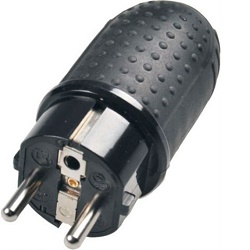 Solight P76 vidlice gumová černá IP44