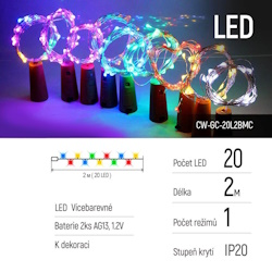 ColorWay CW-GC-20L2BMC 5× 2m LED osvětlení, řetěz