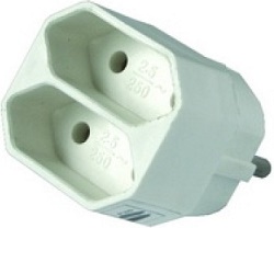 Solight P80 rozbočka 2x 2,5A bílá plochá