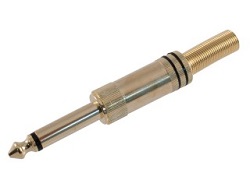 Geti K2898 konektor JACK6.3mm MONO kovový zlacený