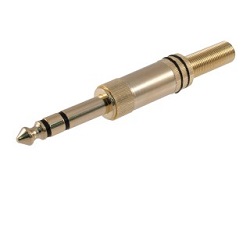 goobay Konektor stereo jack 6,3 M, zlacený K2899