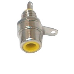 Konektor CINCH do panelu přímý, zásuvka, žlutá