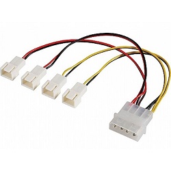 Akasa ACKAB15271 kabel 4-pin molex na 4x 3-pin