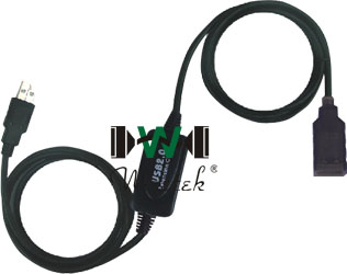 PremiumCord USB 2.0 10 m černý prodlužovací