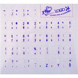 PremiumCord přelepky na klávesnici/ české/ modré