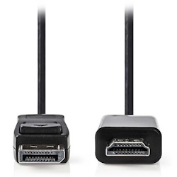 Nedis kabel DisplayPort na HDMI 3m černý redukce