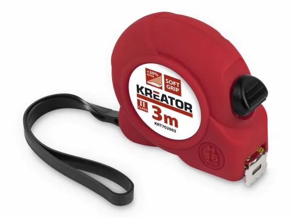 Kreator KRT702003 Svinovací metr měkčený úchop 3m