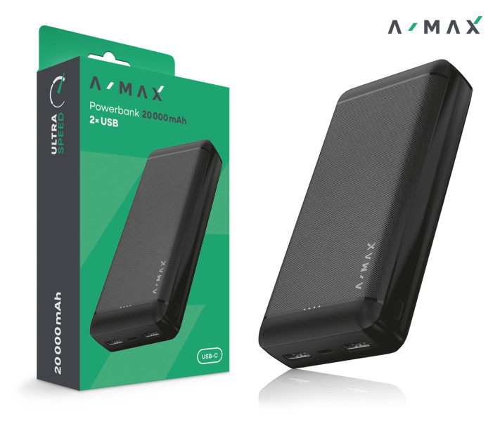 Powerbanka A-MAX 10 000 mAh, černá AX0003
