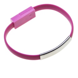 Datový MicroUSB BRACELET kabel a nabíjecí pink