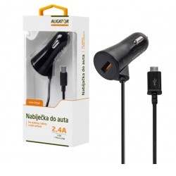 Aligator CHA0004 nabíječka do auta microUSB s USB 