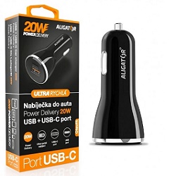 Aligator CHPD0005 chytrá nabíječka do auta USB-C