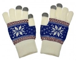 Rukavice na dotykový displej NORDIC white dámské