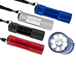 Kapesní svítilna 9 LED kovová 57/9647