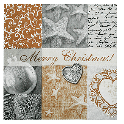 Vánoční ubrousky srdíčka 33x33 20ks KG938206