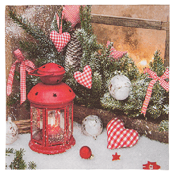 Vánoční papírové ubrousky Červená lucerna KG