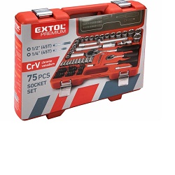 Extol Premium 6521 75 ks gola sada CrV 1/4+1/2