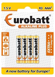 Baterie EUROBATT 1,5V AAA (LR03) Alkaline Plus,