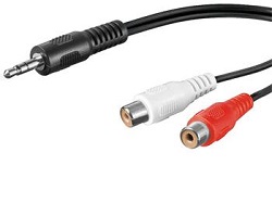 PremiumCord Kabel Jack 3.5mm-2xCINCH M/F 1,5m