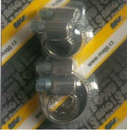 Hadicové spony W2, nerezové, sada velikostí 8, 10,