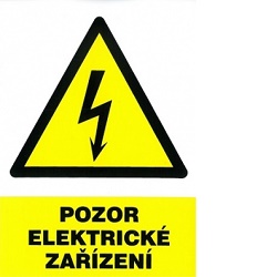 Pozor elektrické zařízení 105x148mm - samolepka