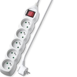 Prodlužovací kabel 5 zásuvek 5m s vypínačem GEC55S