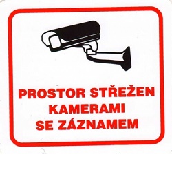 Magg Prostor střežen kamerami se záznamem samolep